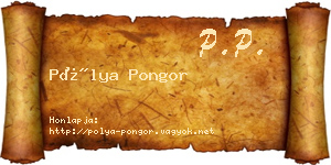 Pólya Pongor névjegykártya